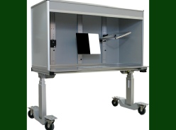 ErgoVu-60 full size inspection booth with motorized mobile lift