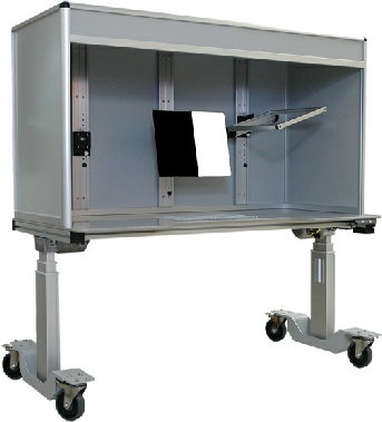 ErgoVu-60 manual inspection booth with motorized lift